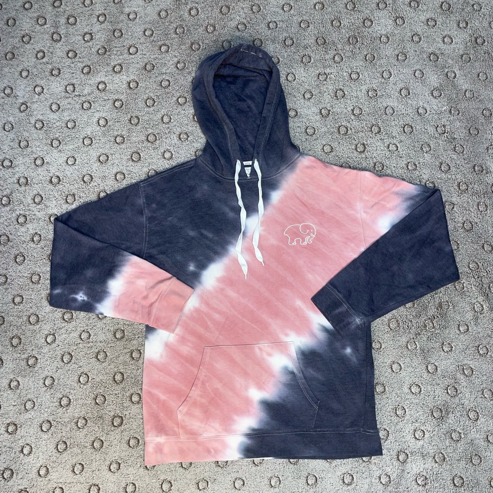 Ivory Ella Tie Dye Hoodie Women’s Sweatshirt Size Small Gray/Pink/White
